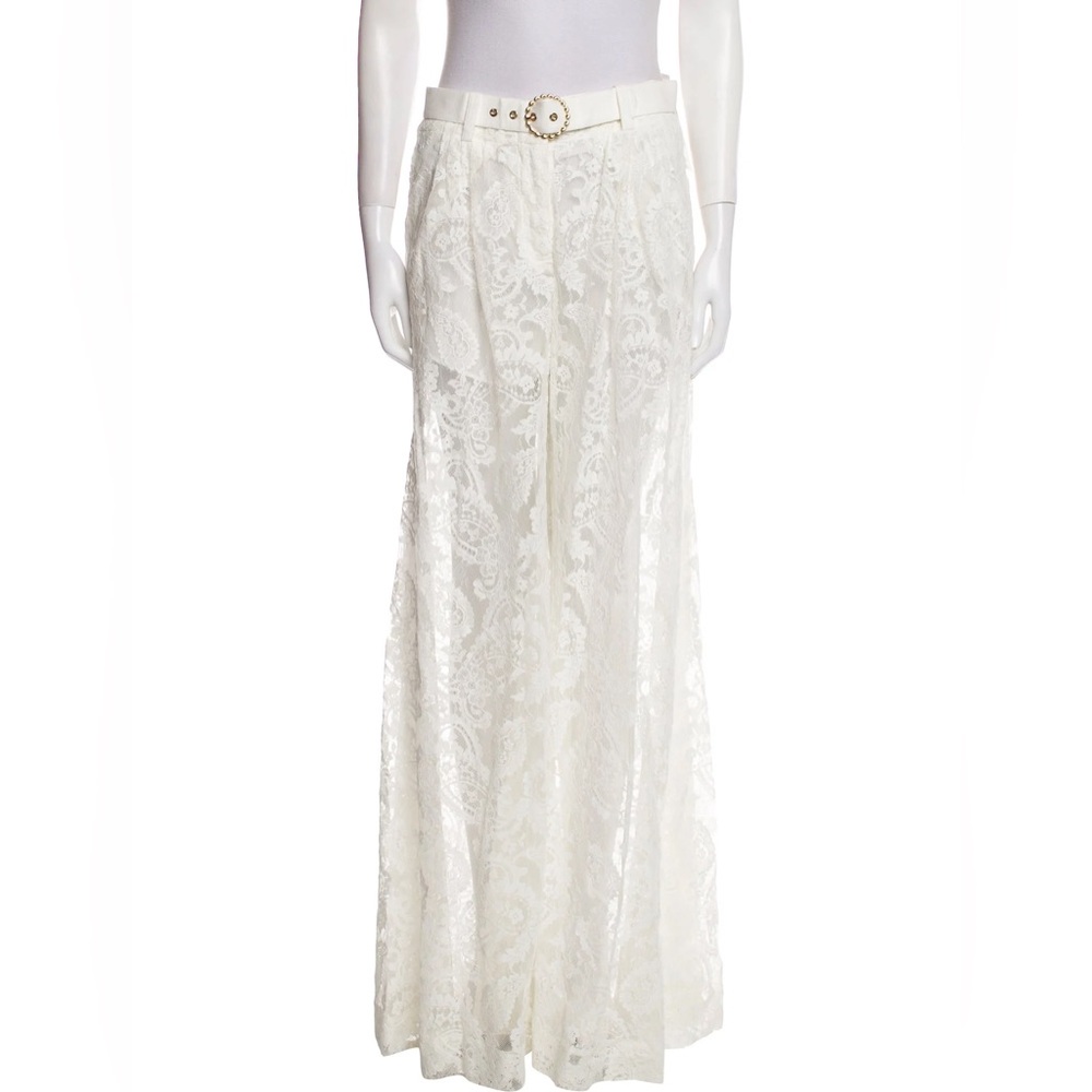 ZIMMERMANN Embroidered high-rise wide-leg pants Zimmermann Sz 0 - Picture 6 of 8